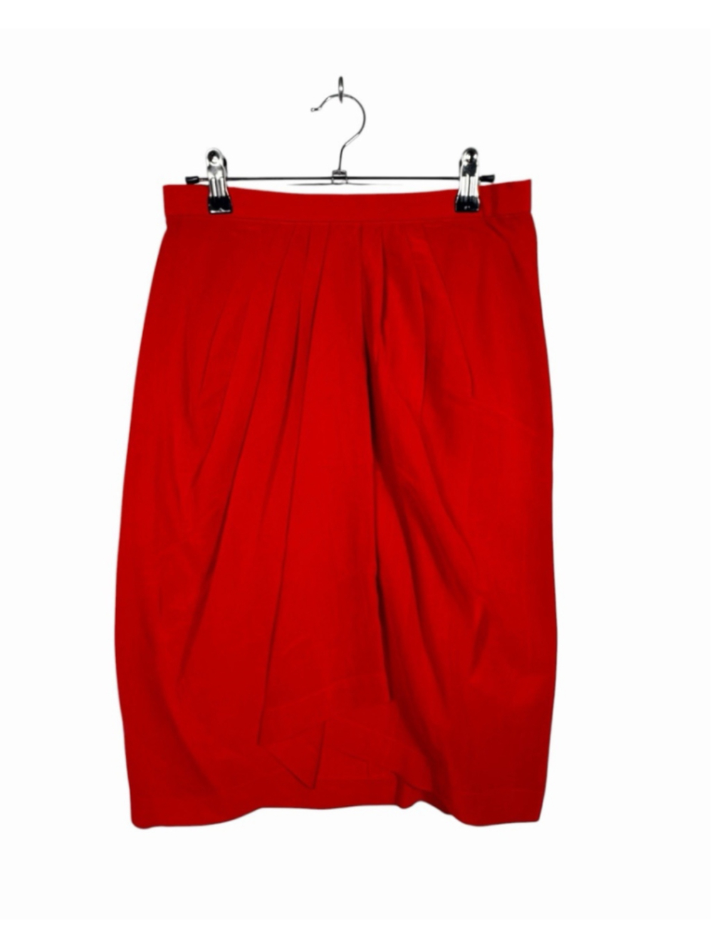 Anne Klein Vintage Red Silk Wrap Skirt Women's Size 8
